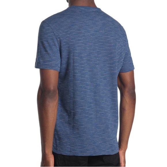 John Varvatos Summer Stripe Crew T-Shirt Blue - Picture 2 of 7